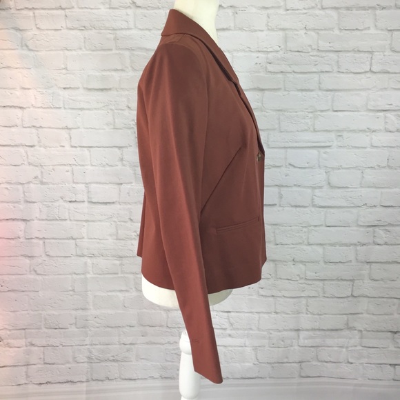 Nordstroms rust brown cotton boxy blazer jacket - Picture 3 of 6